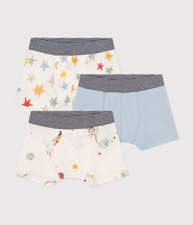 Children's space-themed cotton boxers - 3-pack multicolor
