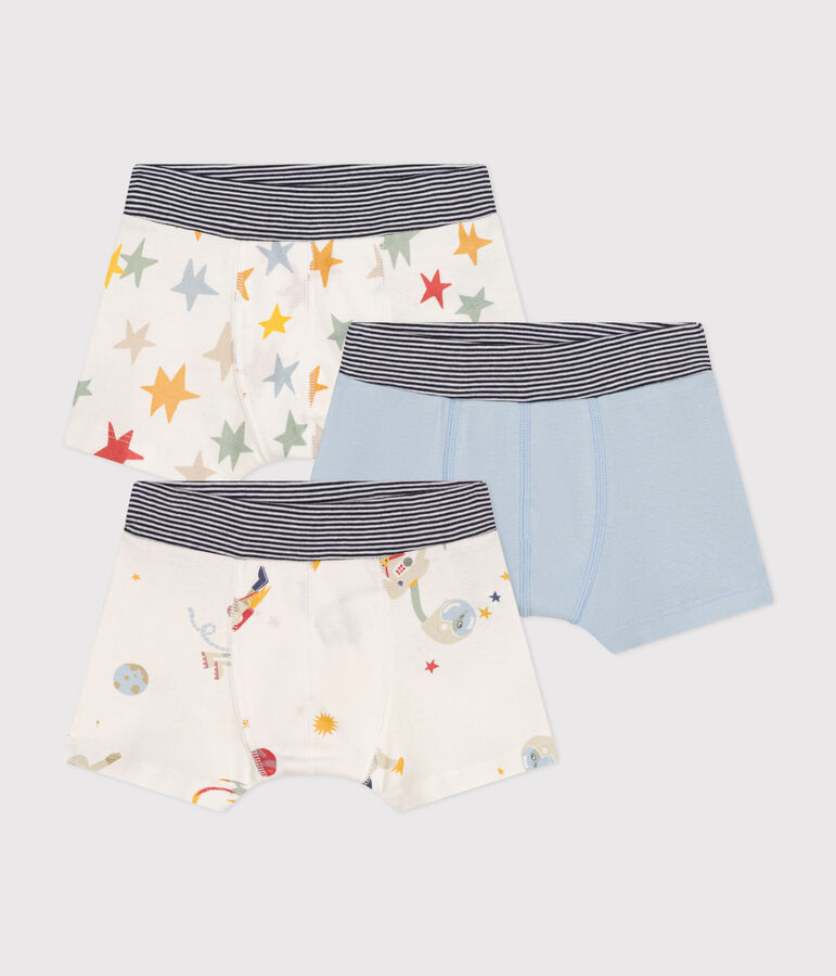 Children's space-themed cotton boxers - 3-pack multicolor