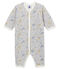 Baby Girls' Ribbed Footless Sleepsuit POUSSIERE grey/MULTICO white