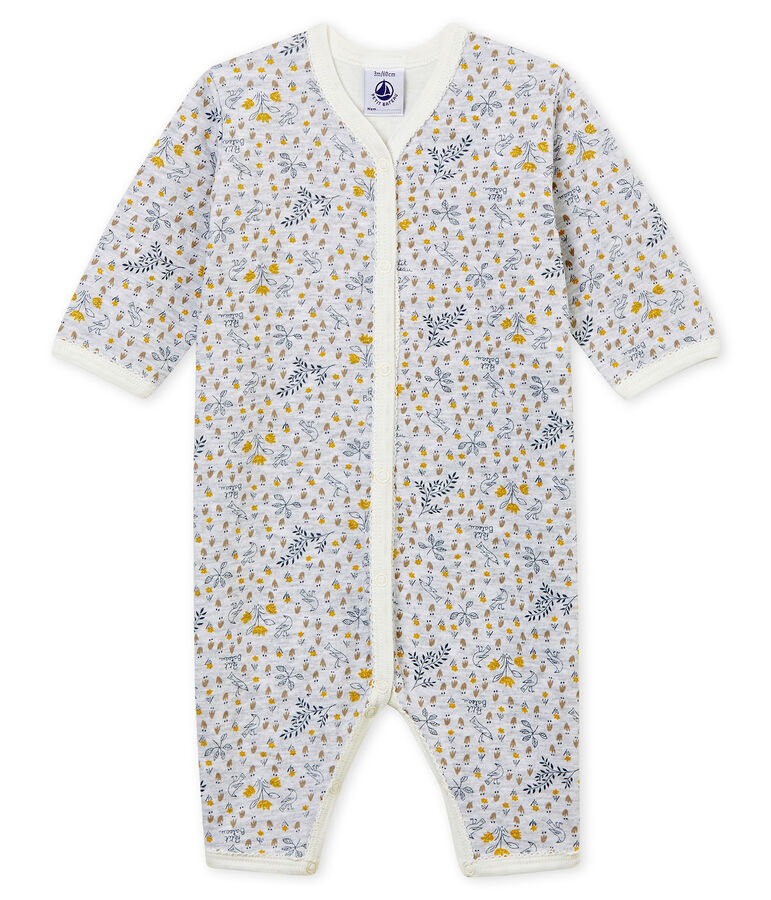 Baby Girls' Ribbed Footless Sleepsuit grey/multicolor