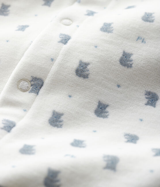 Baby Boys' Koala Print Velour Bodyjama MARSHMALLOW white/MULTICO white