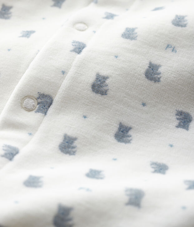 Baby Boys' Koala Print Velour Bodyjama white/multicolor