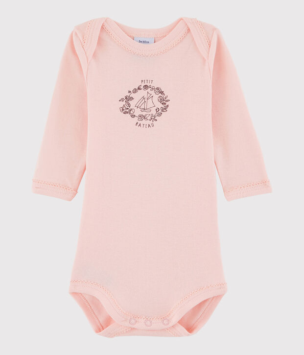 Baby Girls' Long-Sleeved Bodysuit pink