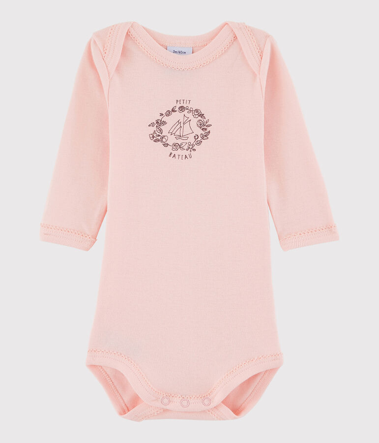 Baby Girls' Long-Sleeved Bodysuit pink
