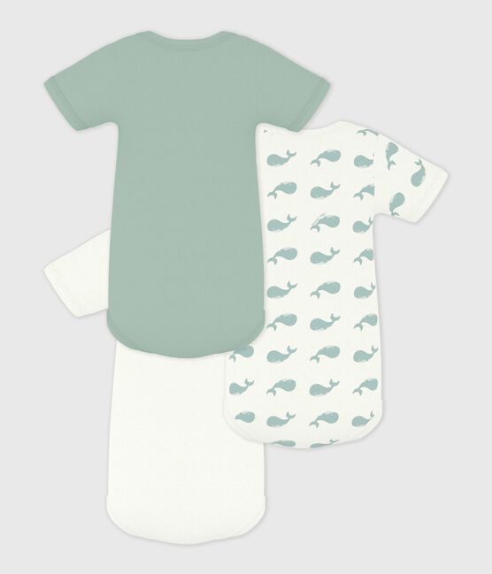 Pack of babies' short-sleeved whale print cotton bodies variante 1