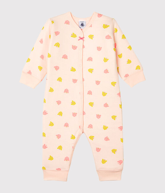Baby Girls Footless Padded Ribbed Sleepsuit Fleur Multico Petit Bateau Baby Girls Footless Padded Ribbed Sleepsuit Fleur Multico Petit Bateau