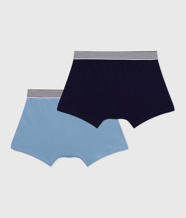 Pack of plain cotton and elastane boxers for children multicolor