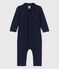 Babies' Thick Organic Jersey Long Playsuit SMOKING blue