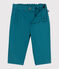 Babies' plain soft cotton trousers DRAGONFLY green