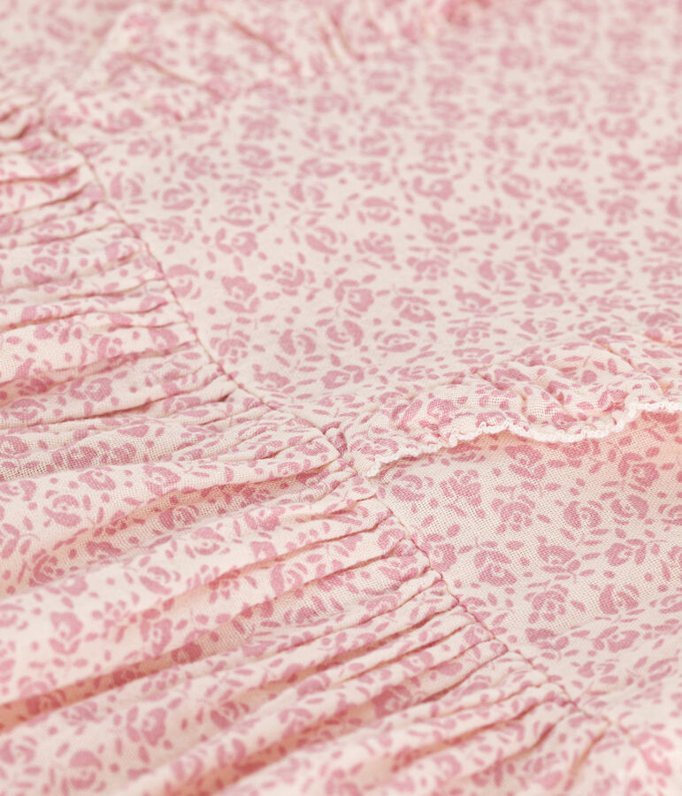 Girl's Short-sleeved Printed Cotton Gauze Dress AVALANCHE /PANTY