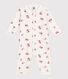 Babies' footless fruit patterned cotton pyjamas with a petal collar