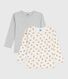 Pack of children's long-sleeved leopard-print cotton T-shirts