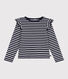 Children's long-sleeved stripy cotton T-shirt