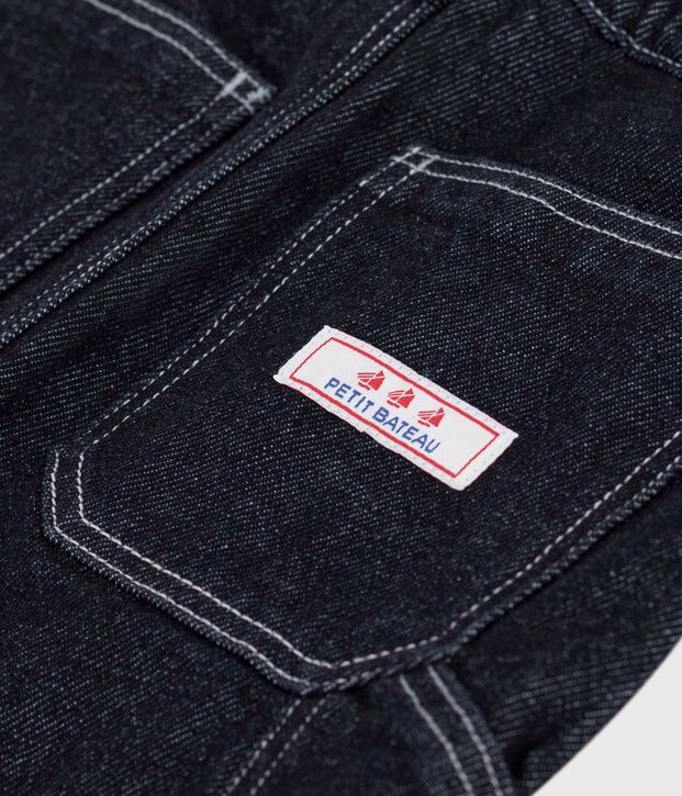 Children's denim carpenter-style trousers DENIM BRUT FONCE