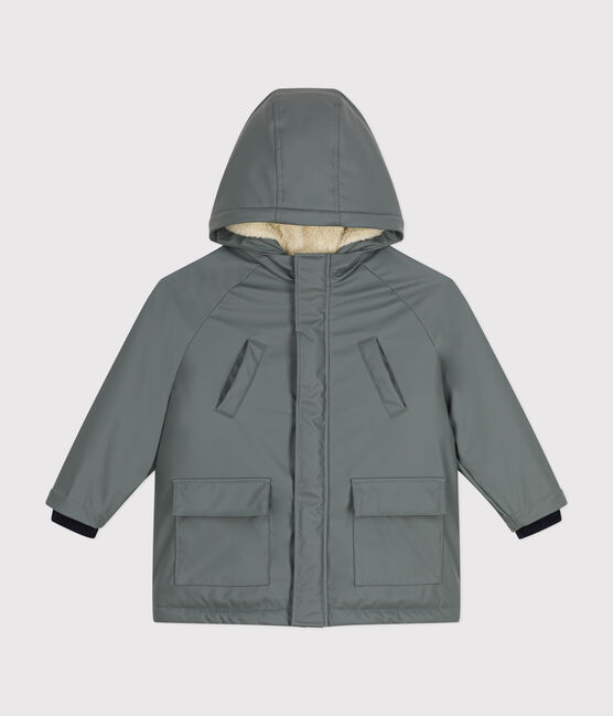 Children's warm sherpa-lined raincoat THUYA green