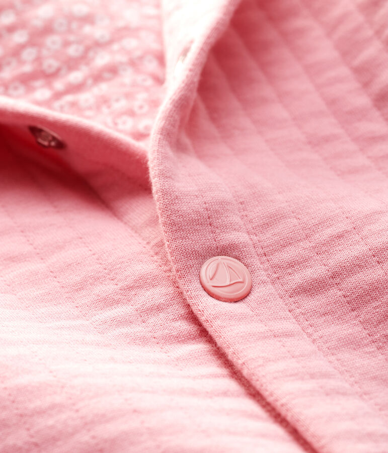 Babies' Quilted Tube Knit Cardigan pink