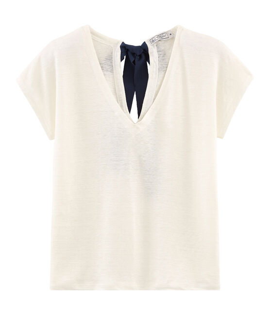 Women's Linen T-Shirt MARSHMALLOW white