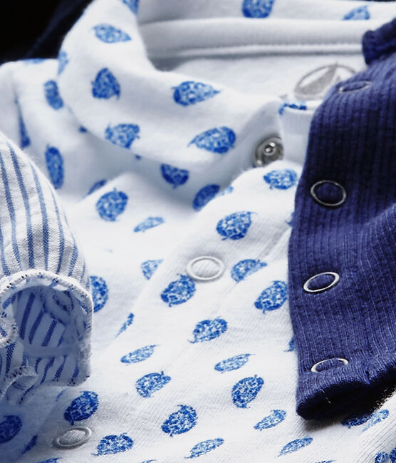 Baby boys' 3-piece set CHALOUPE blue/ECUME white/PERSE