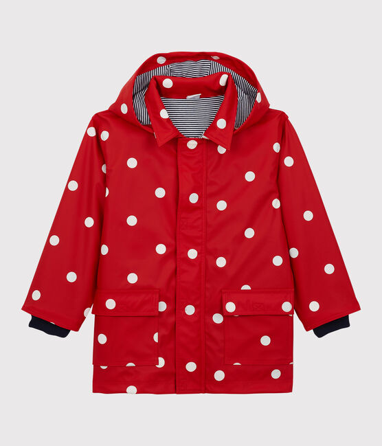 Girls' Raincoat TERKUIT red/MULTICO white