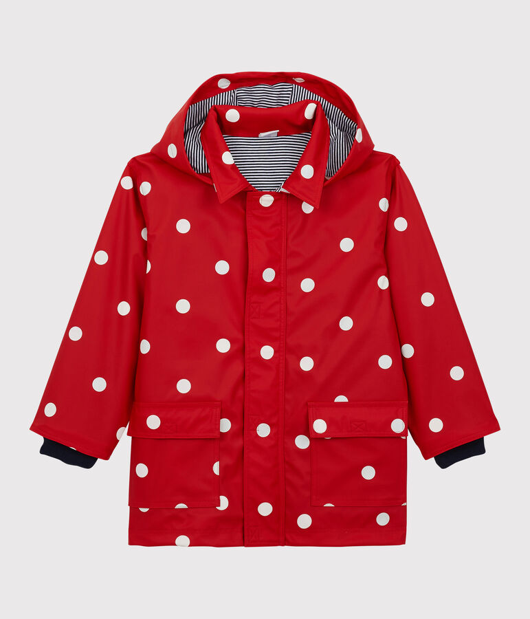 Girls' Raincoat TERKUIT red/MULTICO white