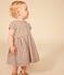 Babies' Short-Sleeved Seersucker Dress MARECAGE /SALINE