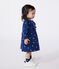 Babies' long sleeved floral print cotton dress MEDIEVAL blue/MULTICO white