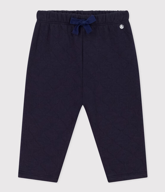 Babies' Quilted Tube-Knit Trousers SMOKING blue