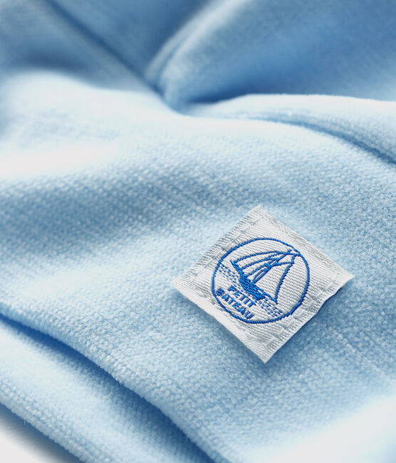 Newborn Babies' Organic Cotton Velour Bonnet TOUDOU blue