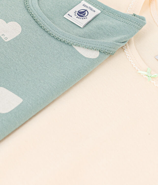 Girls' Heart Long-Sleeved Cotton T-Shirts - 2-Pack multicolor