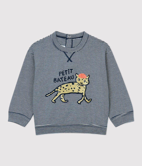 Babies' Cotton T-Shirt MEDIEVAL blue/MARSHMALLOW white