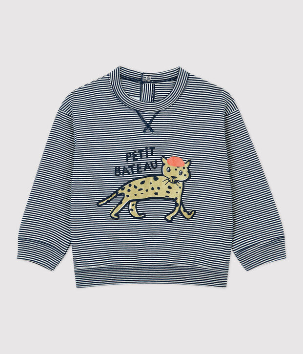 Babies' Cotton T-Shirt blue/white