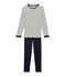 Boys' Velour Pyjamas SMOKING blue/COQUILLE beige