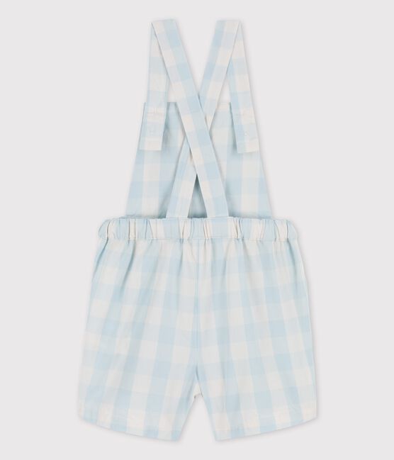 Babies' Poplin Dungaree Shorts BOLDAIR /MARSHMALLOW