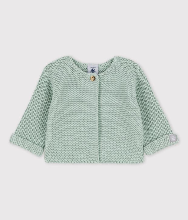 Babies' Organic Cotton Knitted Cardigan green