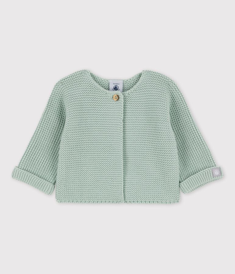 Babies' Organic Cotton Knitted Cardigan green