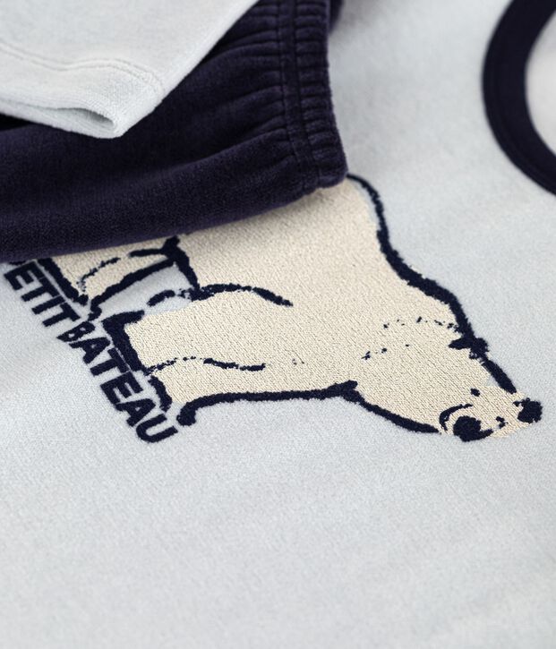 Children's velour pyjamas blue/blue