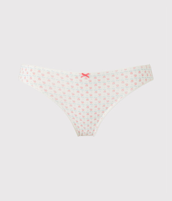 Girl's printed panties in stretch jersey LAIT white/MULTICO white