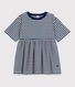 Girls' Stripy Tube Knit Dress with 3/4-Length Sleeves