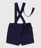 Babies' twill shorts with straps blue