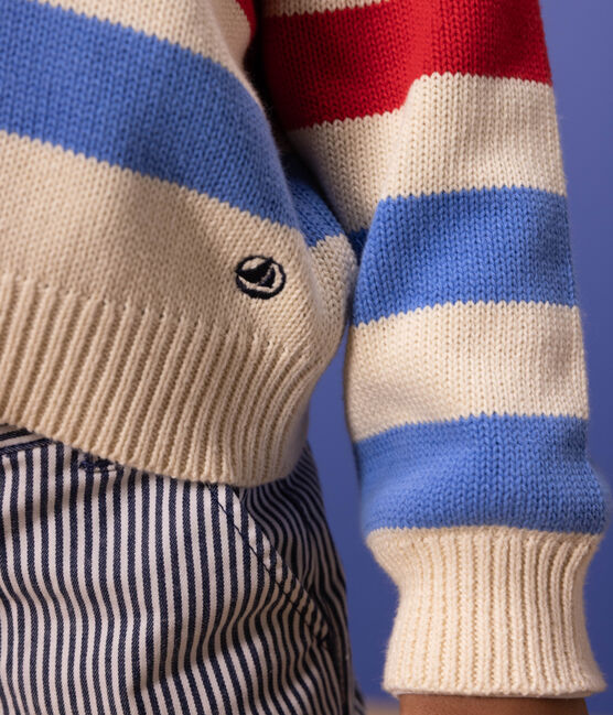 Children's Unisex Stripy Cotton Pullover AVALANCHE white/EDNA /PEPS