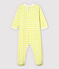 Baby Girls' Yellow Gingham Cotton Sleepsuit MARSHMALLOW white/SUNNY