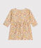 Babies' long-sleeved quilted tube knit dress AVALANCHE white/MULTICO