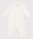 Babies' cotton one-piece/sleep sack with a collar with little hearts