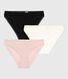 Women's plain cotton and elastane briefs - 3-Pack