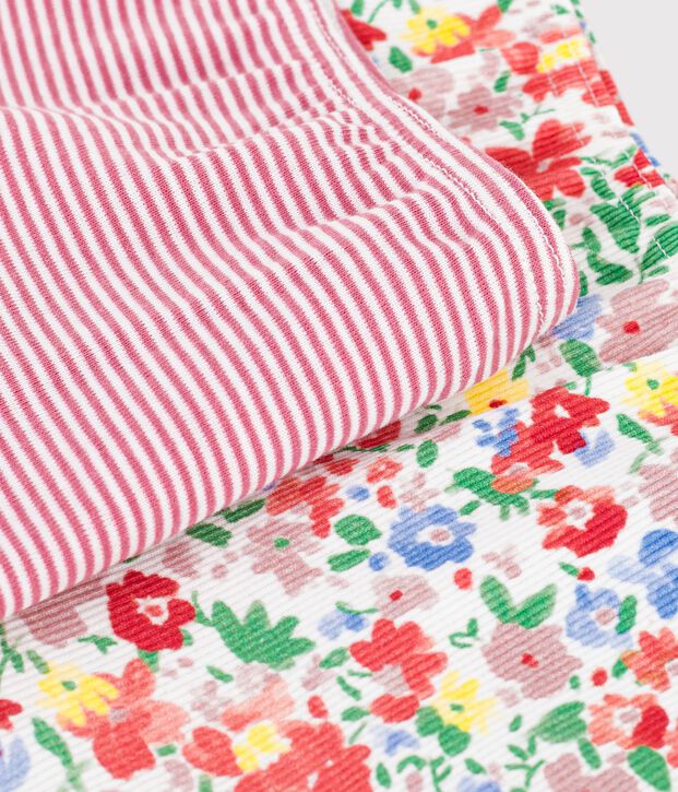 Pack of long cotton floral shorties for children multicolor
