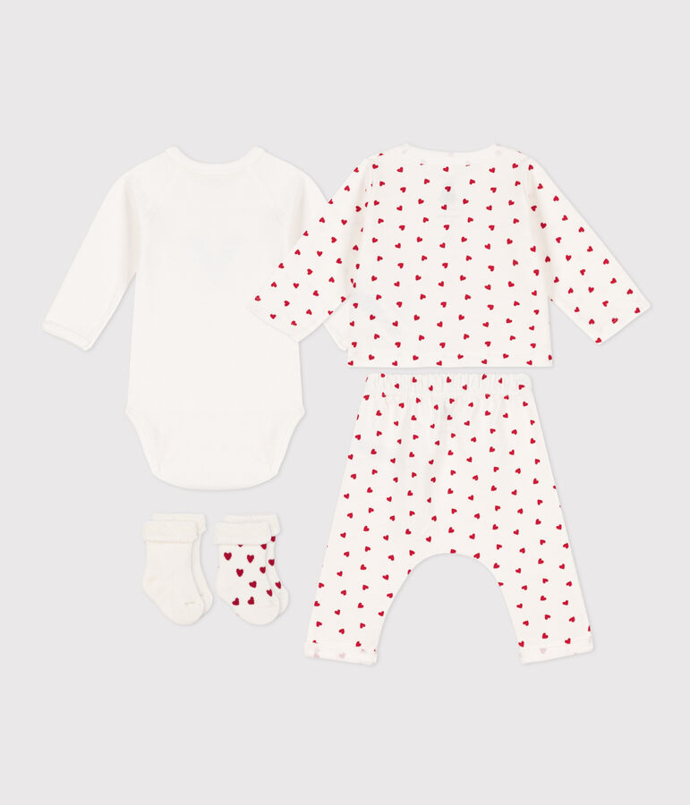 Newborn Baby Mini Heart Patterned Gift Set multicolor