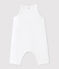 Babies' Quilted Organic Cotton Quilted Dungarees MARSHMALLOW white