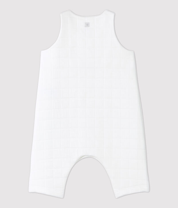 Babies' Quilted Organic Cotton Quilted Dungarees white