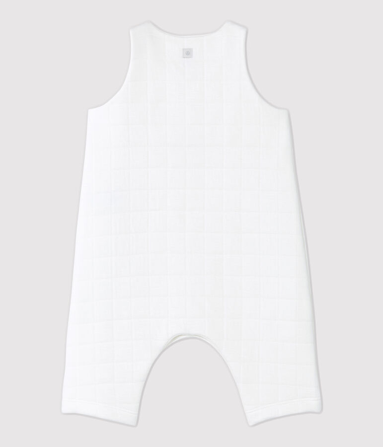 Babies' Quilted Organic Cotton Quilted Dungarees white