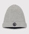 Babies' Knit Hat with Fleece Lining CHATON CHINE grey